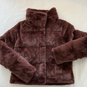 Brown Faux Fur Puffer